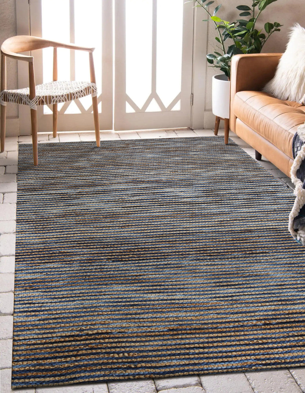 Exquisite Hand-Woven Area Rug with Distinctive Striped Design for Elegant Home Decor and Comfortable Living Spaces