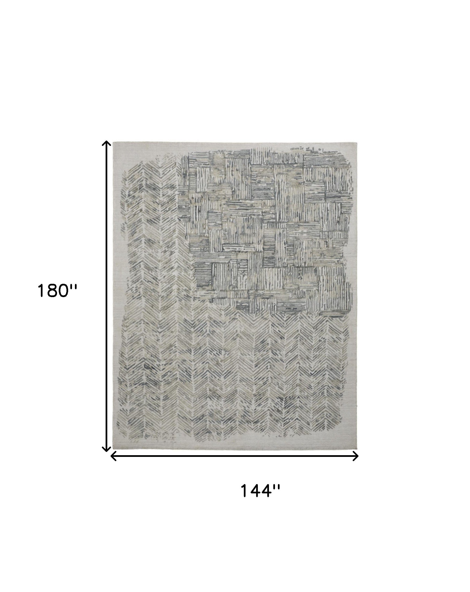 Exquisite Hand - Woven Blue and Ivory Abstract Area Runner Rug with a Distinctive Distressed Design for Comfortable and Cozy Living Spaces