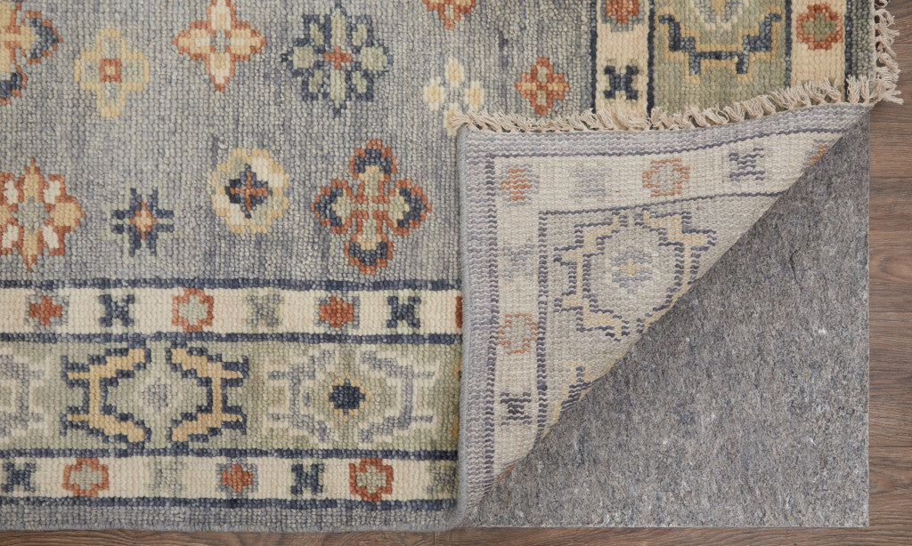 Artisan Hand Knotted Geometric Wool Area Rug with Fringed Tassels – Stylish and Stain-Resistant Home Decor