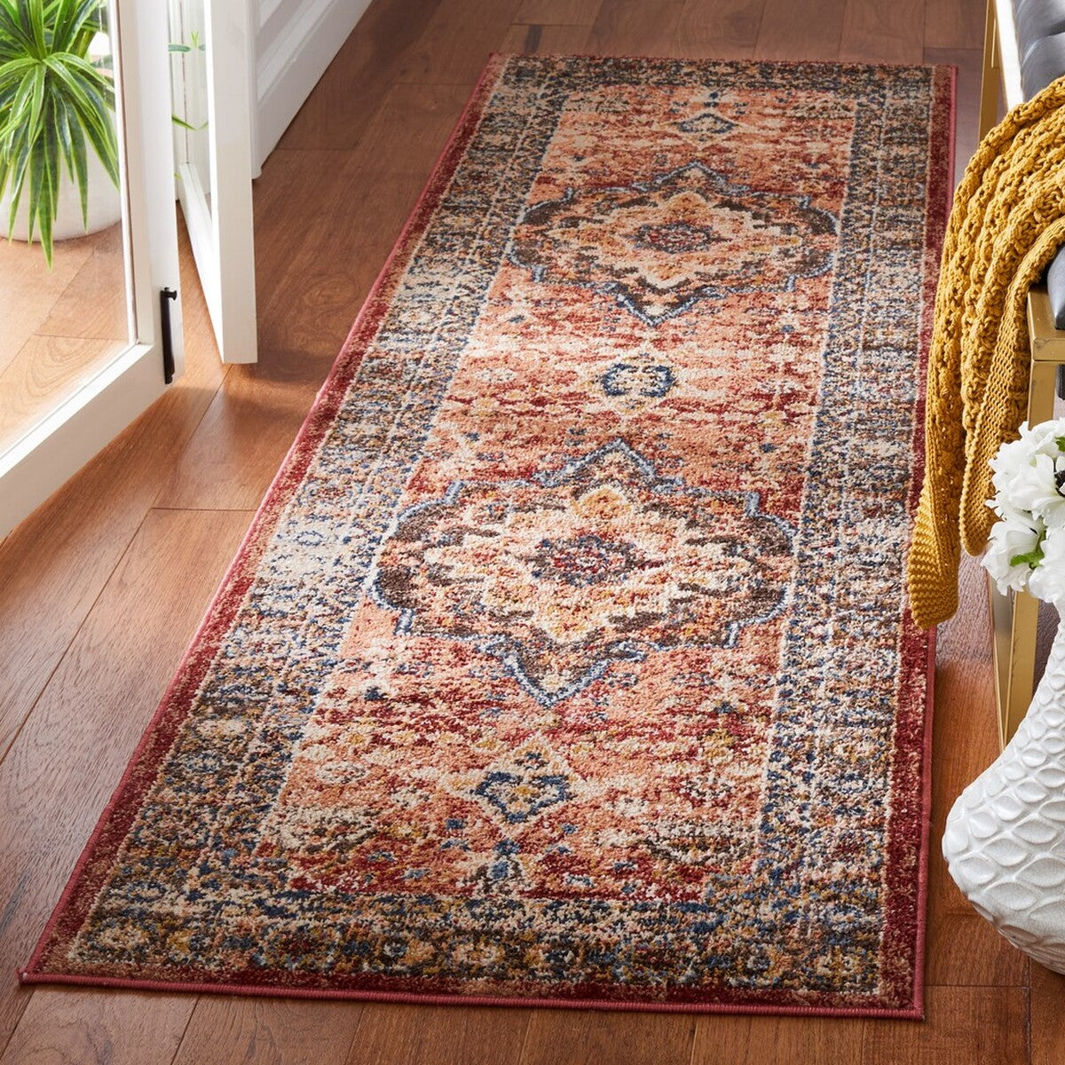 Bijar Style Traditional Power Loomed Polypropylene Floor Rug - An Elegant and Timeless Addition for Home Interior Decor