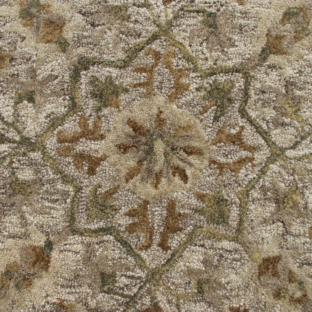 Soft and Durable Vintage Beige Distressed Medallion Round Area Rug for Any Space