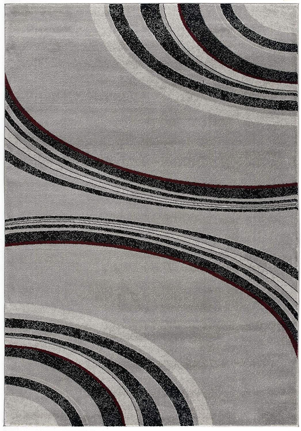 Stylish and Durable Gray Abstract Power Loom Runner Rug for Elegant Home Decor - Ideal Area Rug for Any Room