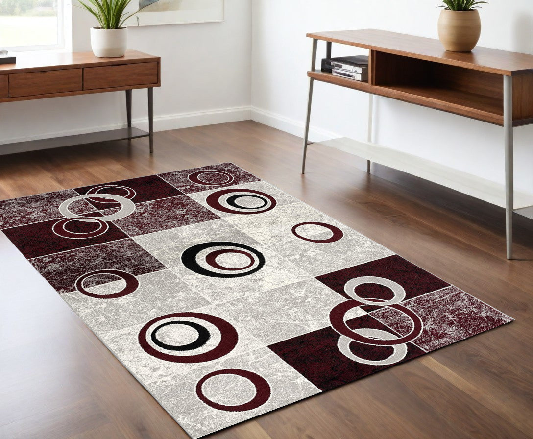 Stylish Red Abstract Dhurrie Runner Rug for Interior Decoration – Enhance Your Living Space with Artistic Design and Warmth!
