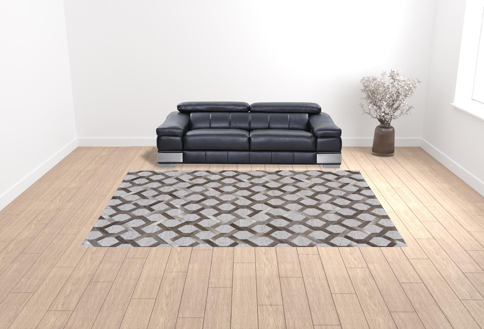 Exquisitely Designed Stylish Gray Geometric Hand-Woven Floor Area Rug – Ideal for Enhancing Comfort and Aesthetic Appeal in Your Space