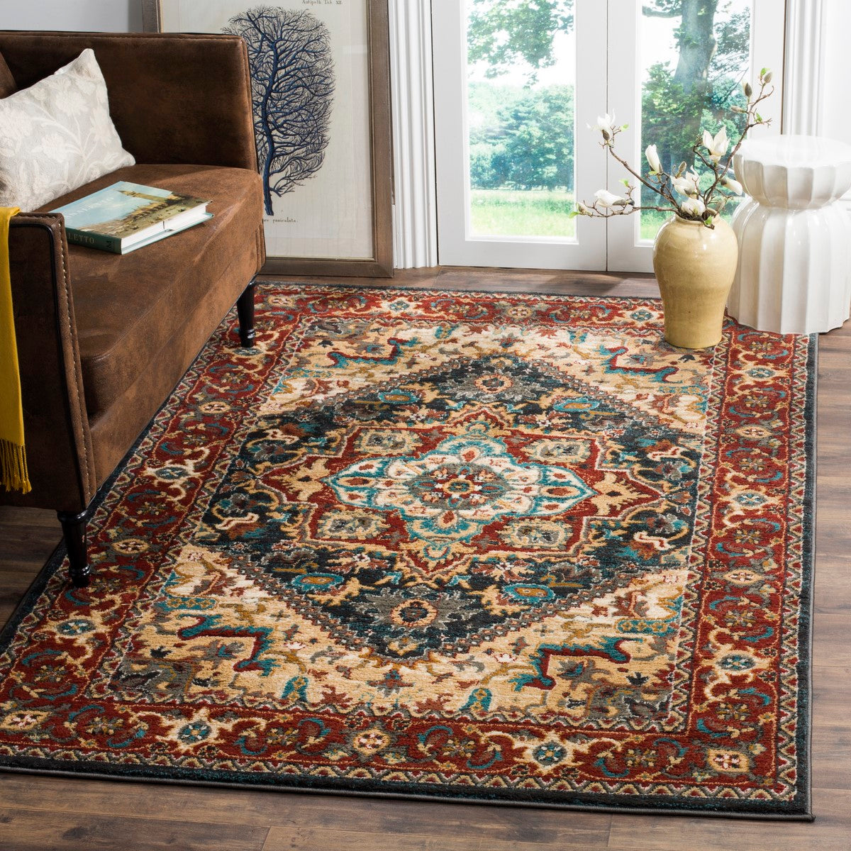 Luxurious Summit SMT293 Power Loomed Area Rug for Flooring with Soft Pile and Durable Polypropylene Fabric