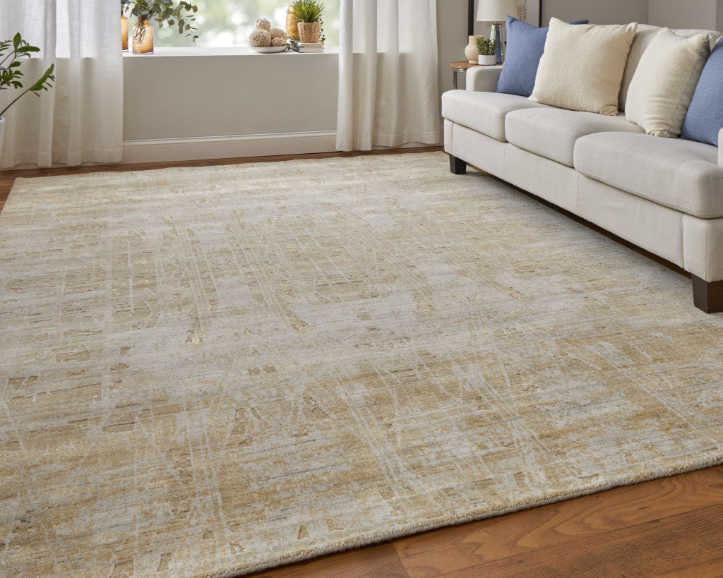 Exquisite Hand-Woven Wool Blend Area Rug with Abstract Ivory Design for Elegant and Comfortable Home Decor