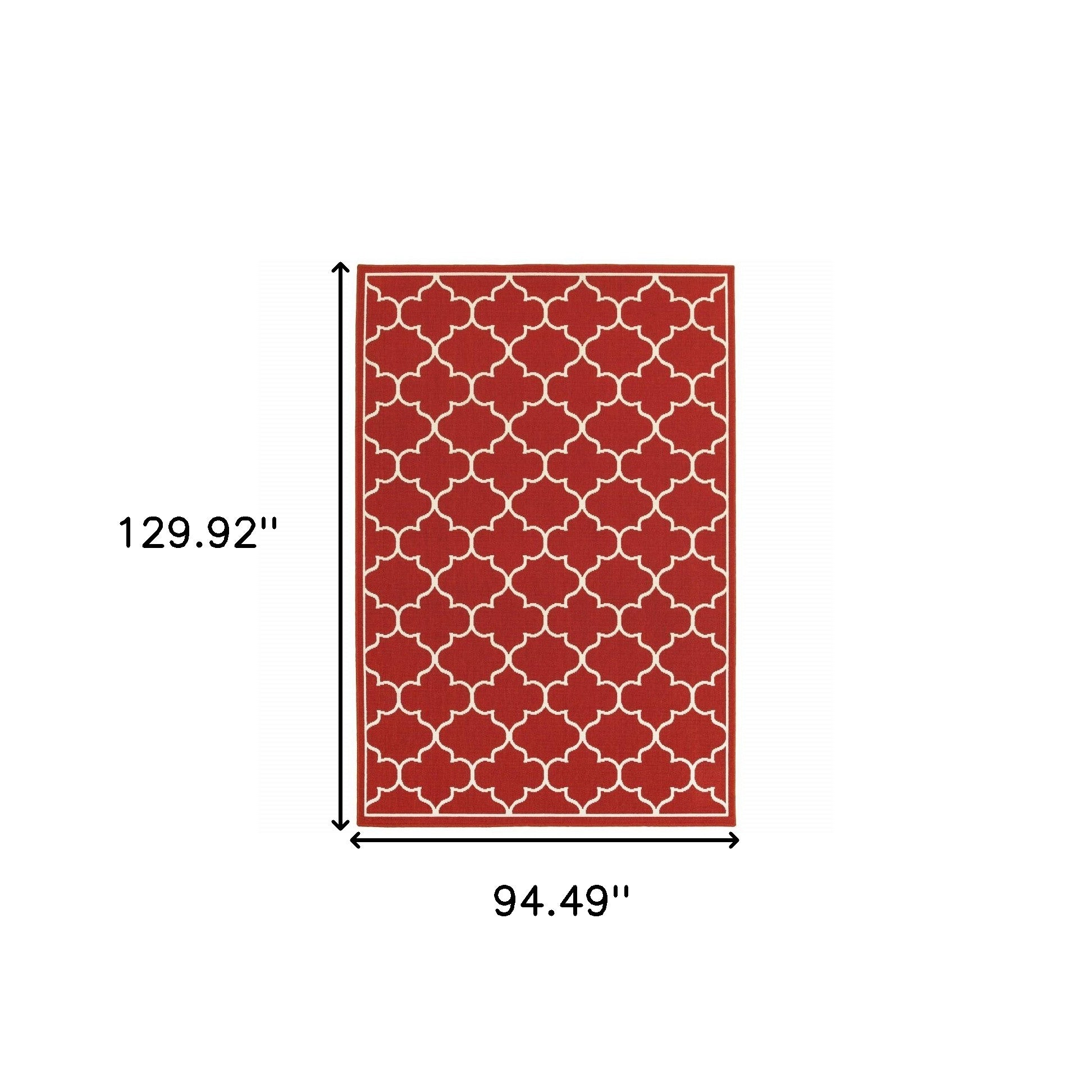 Stylish and Inviting Red and Ivory Polypropylene Outdoor Area Rug - Water Resistant, Durable, with Unique Design for Enhanced Home Comfort