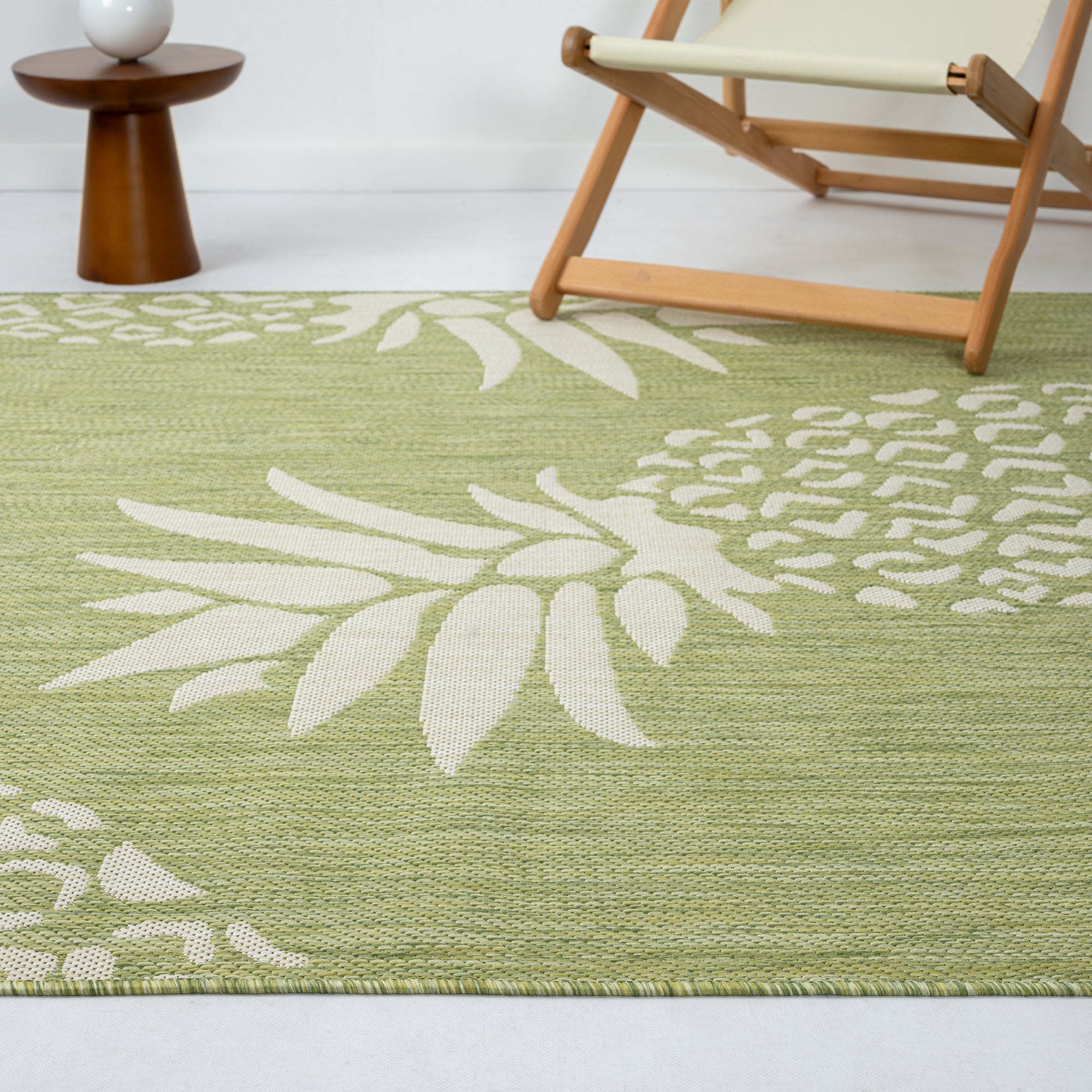 Stylish Green Floral Outdoor and Indoor Area Rugs - Premium Quality Rugs Made in Turkey