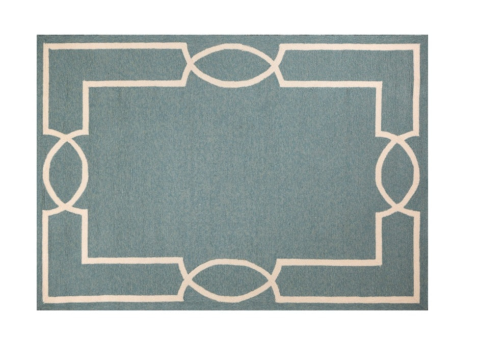 Stylish and Comfortable Round Blue Outdoor and Indoor Area Rug with Elegant Geometric Design to Elevate Your Living Space