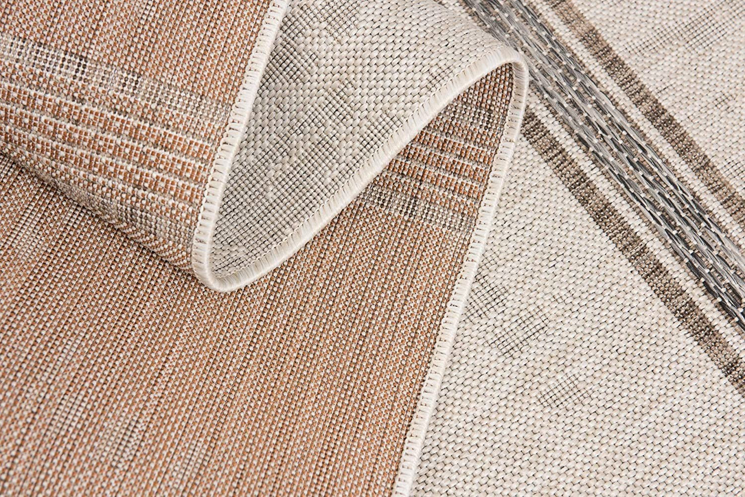 Ivory Striped Power Loom Runner Rug - Elegant Design for Modern Home Decor