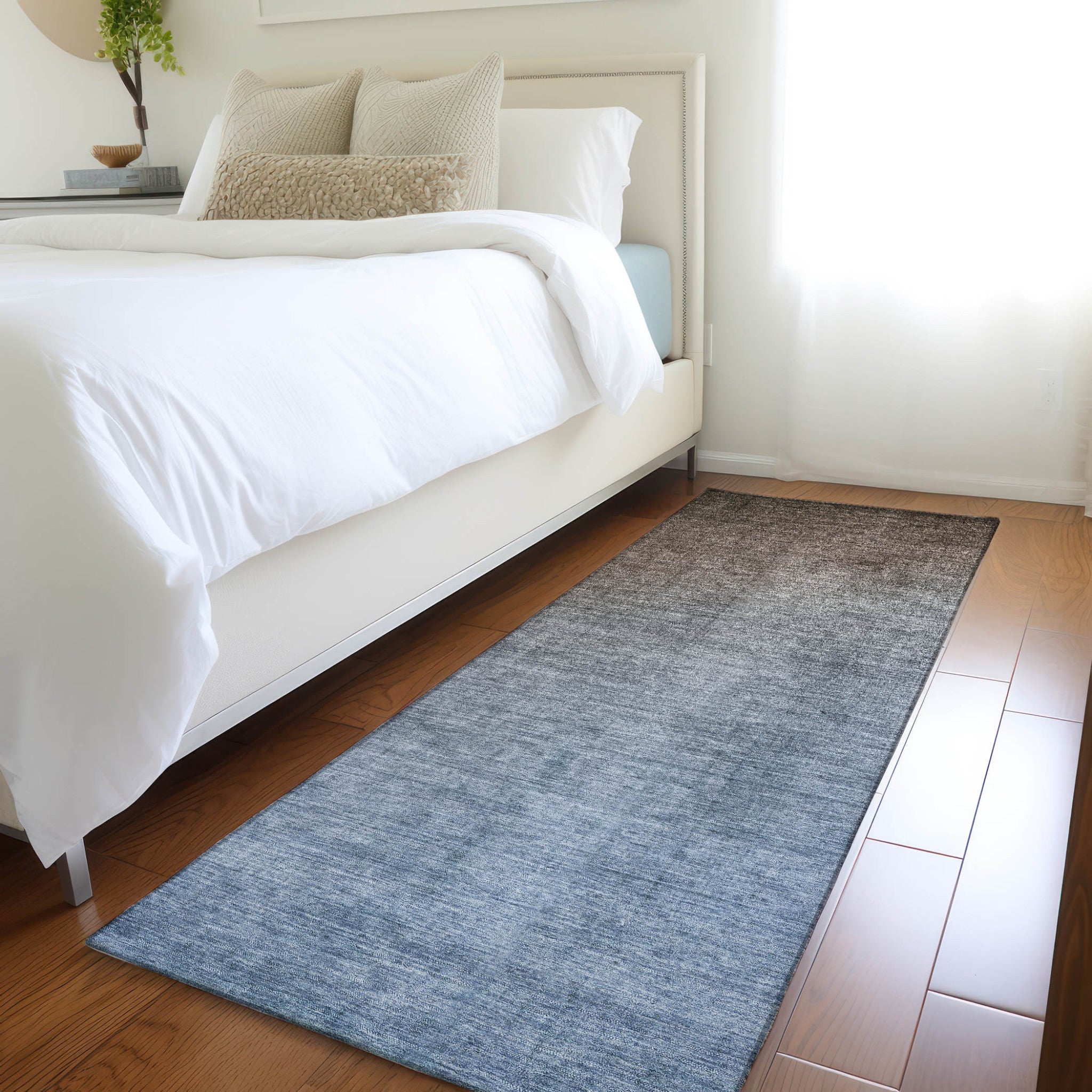 Stylish Ombre Teal and Red Orange Washable and Stain - Resistant Runner Outdoor Rugs for Both Indoor and Outdoor Decor