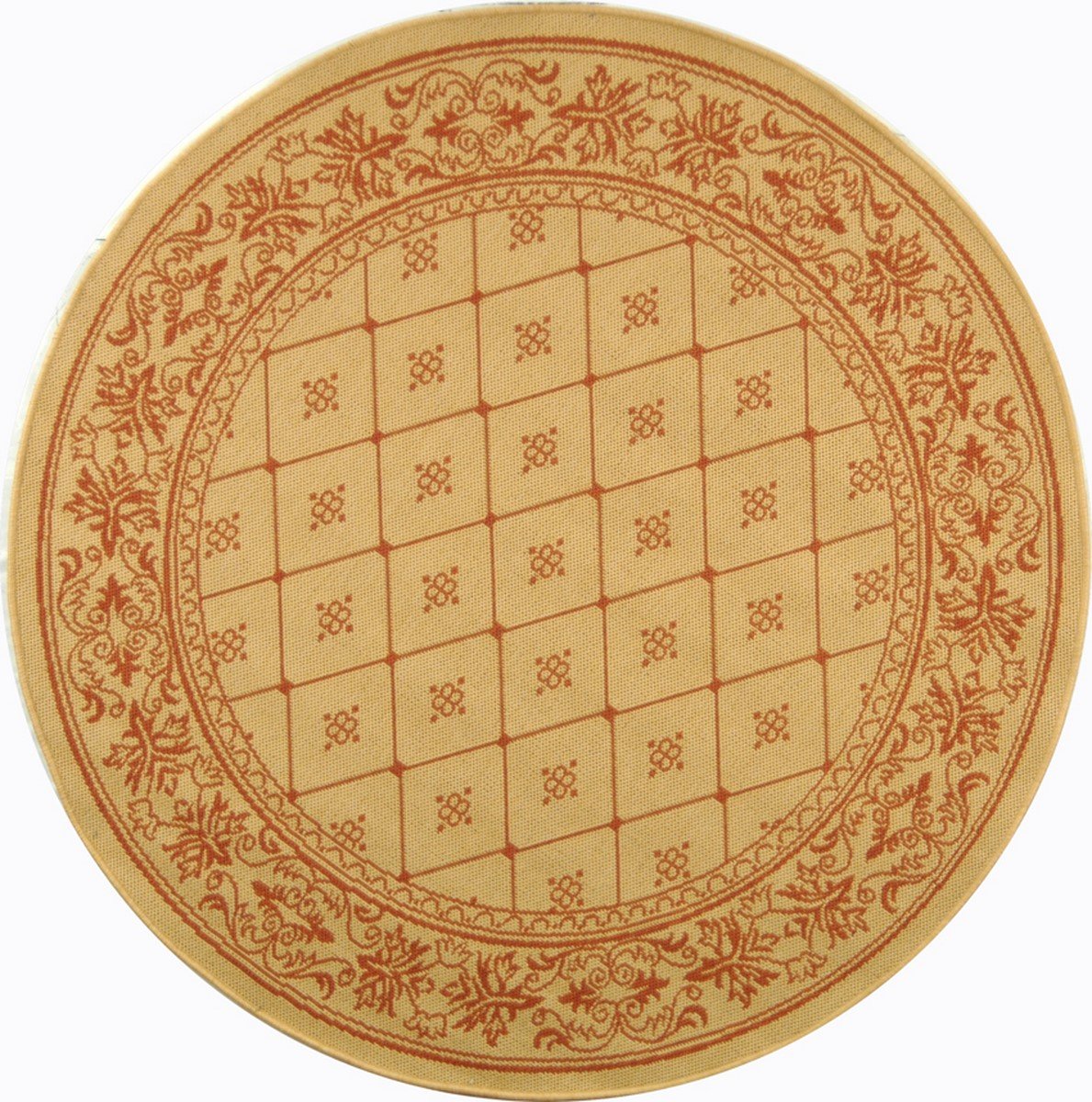Stylish Courtyard Decor - Luxurious Power Loomed Indoor and Outdoor Area Rug Featuring an Elegant Vine Scroll Pattern