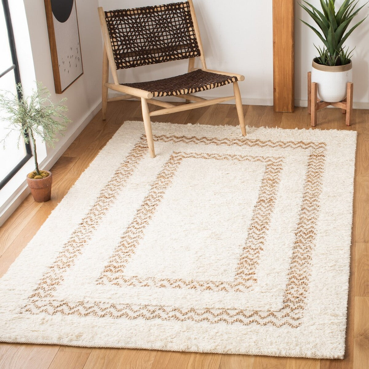 Luxurious Hand - Woven Contemporary Rug: 65% Wool, Jute & Cotton Blend for Every Space