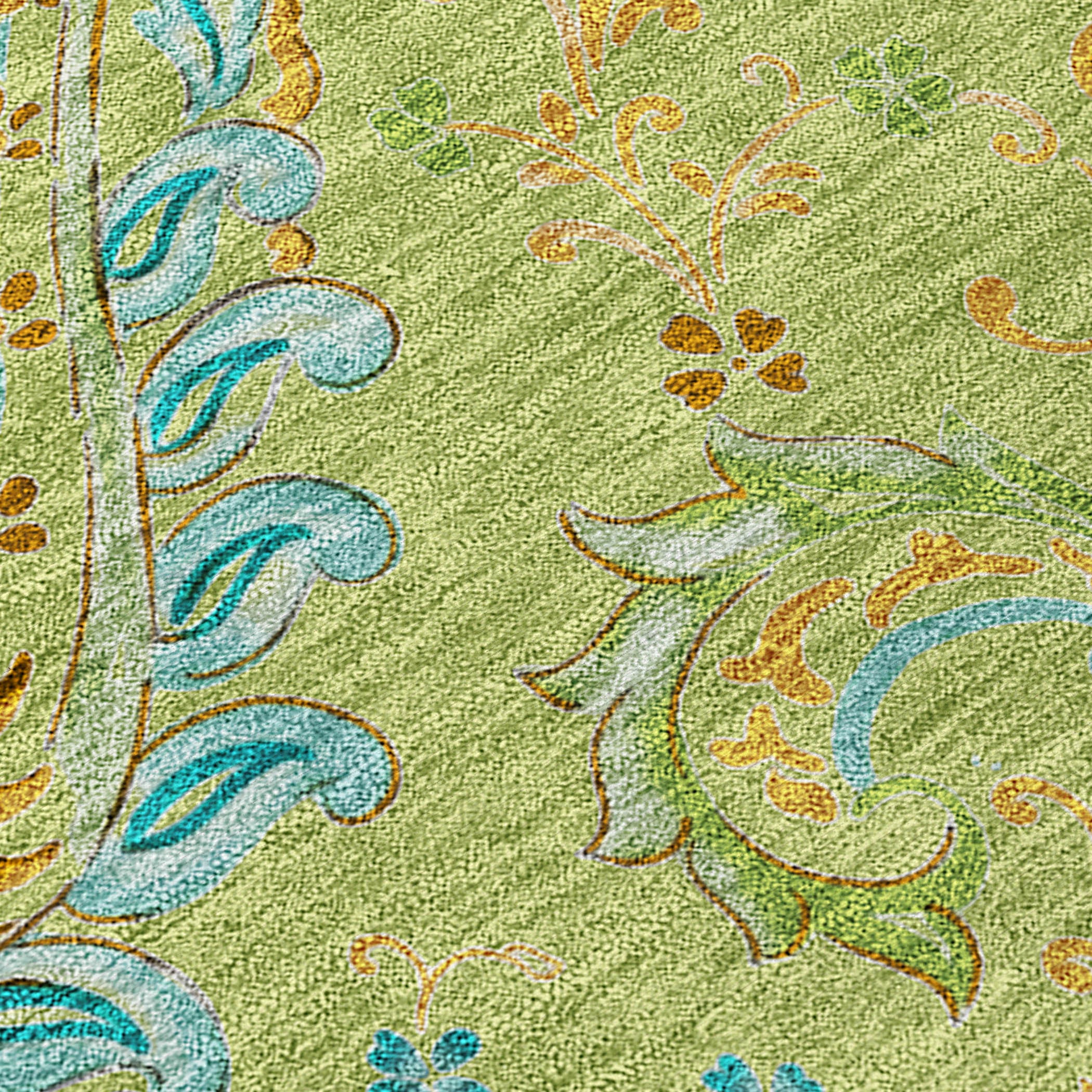 Stylish and Stain-Resistant Washable Outdoor Area Runner Rug with Paisley Pattern - Perfect for Spaces with Kids and Pets