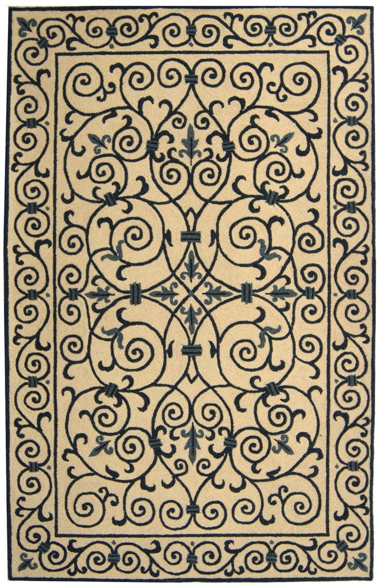 Exquisite American Country Style Chelsea Hand-Hooked Wool Pile Area Rug for Timeless Home Elegance