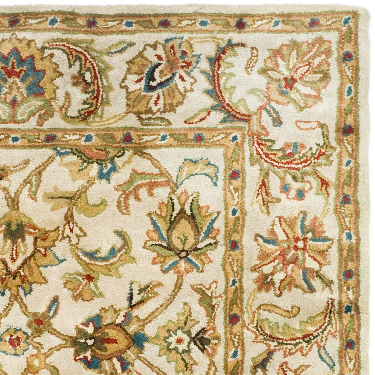 Elegant Hand - Tufted Wool Pile Rectangle Rug from India for Timeless Home Decor