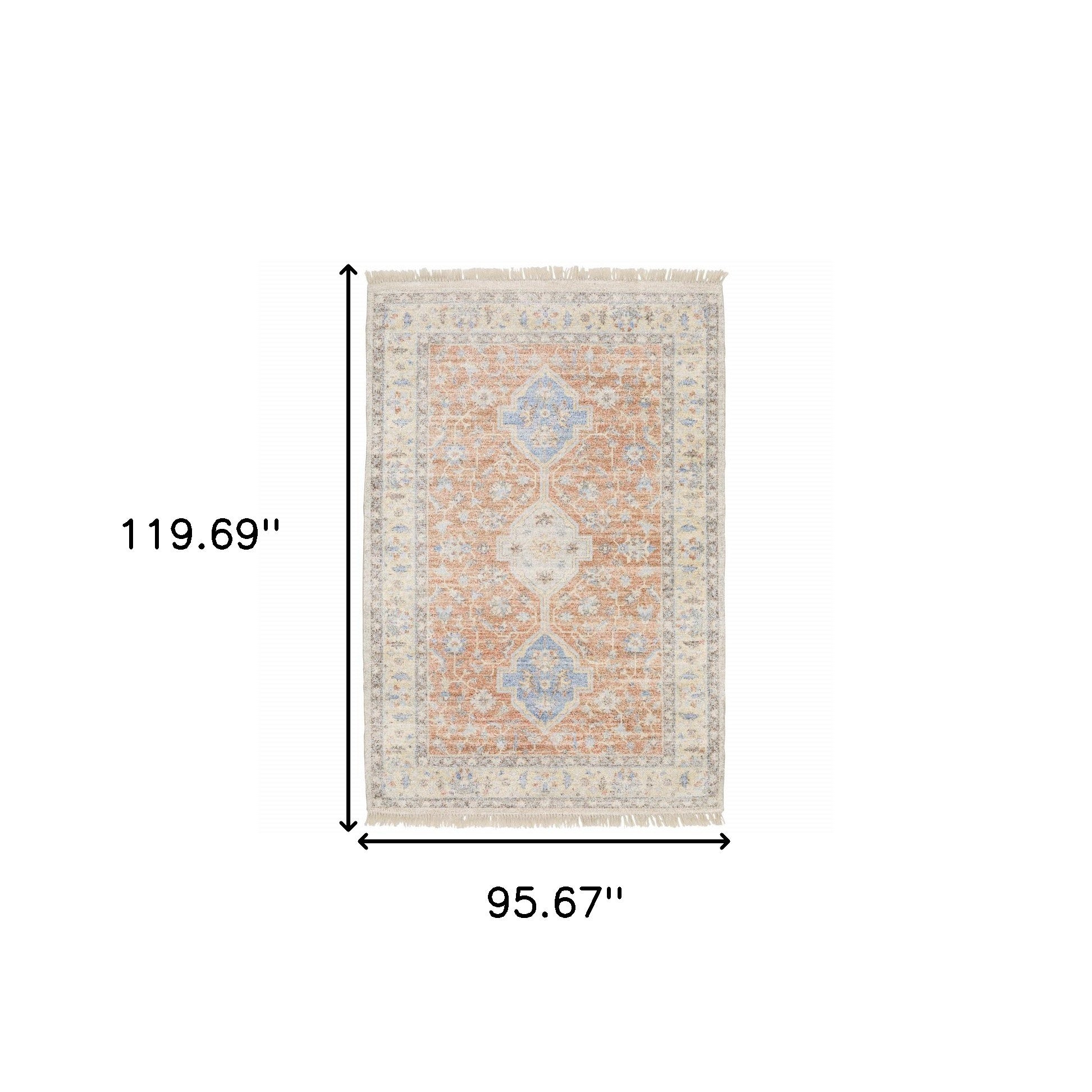 Unique Hand - Loomed Stain - Resistant Oriental Area Rug with Fringe for Stylish Spaces