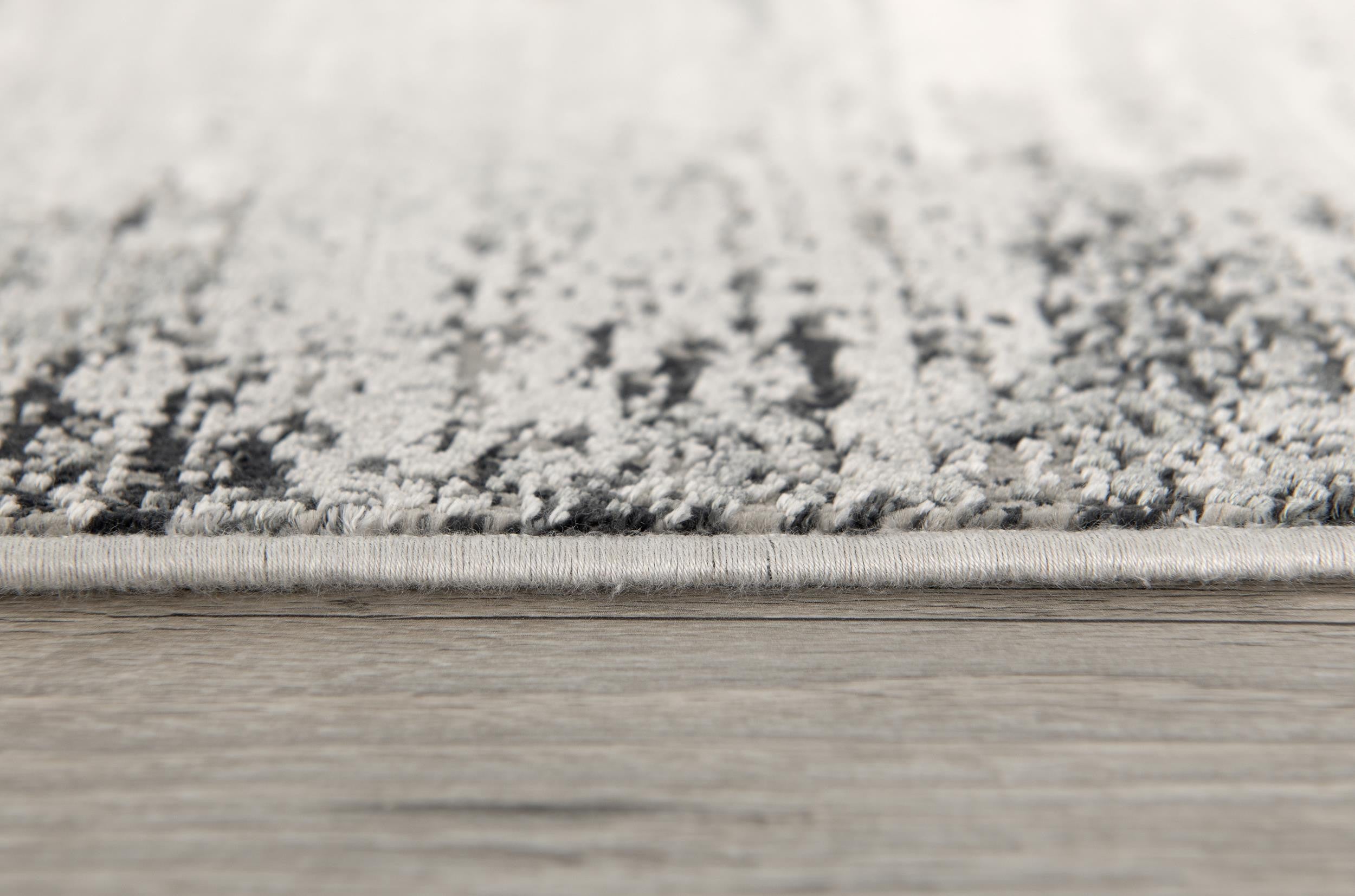 Stylish Gray Distressed Strokes Abstract Runner Rug for Modern Living Areas