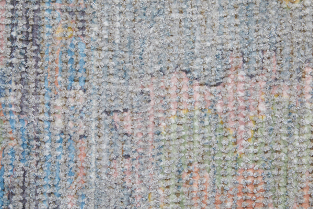 Orange and Gold Hand-Woven Distressed Floral Fringed Area Rug for Timeless Decor