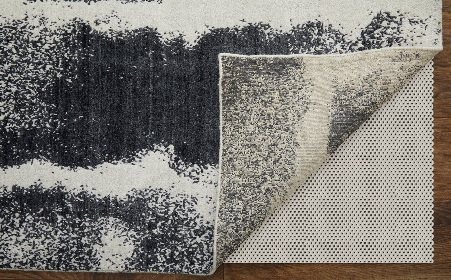 COD8930F Coda Hand-Woven Wool & Viscose Abstract Rug - Striking Modern Design with High-Low Pile Sheen