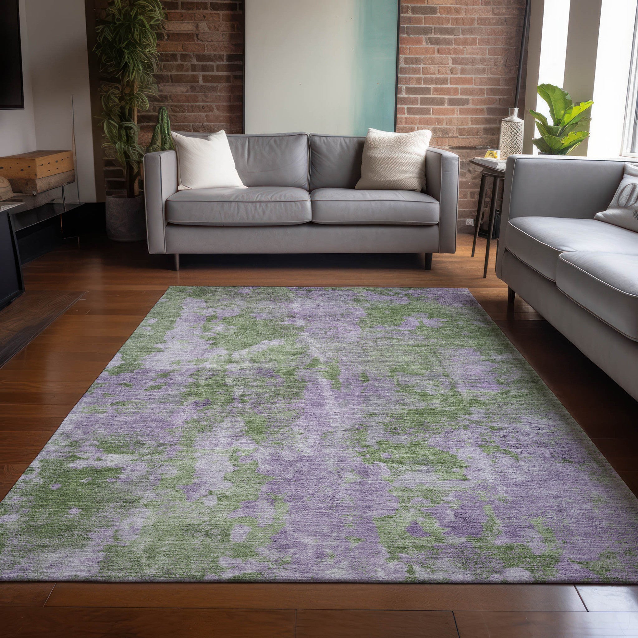 Stylish and Contemporary Abstract Washable Runner Rug for Both Indoor and Outdoor Use, Stain-Resistant and Non-Skid