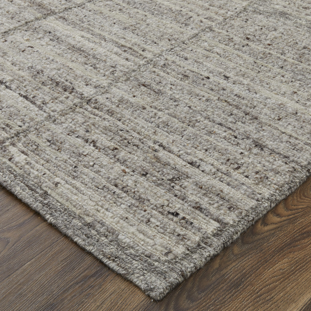 Unique Hand-Woven Taupe Abstract Area Rug for Artistic Home Comfort