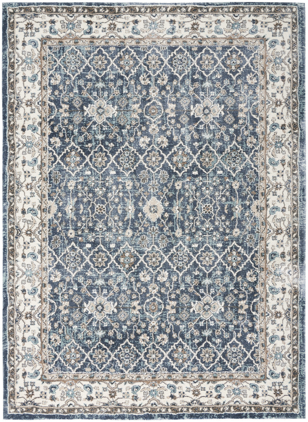 Cozy 4' x 6' Blue Floral Power Loomed Rectangle Area Rug for Stylish Home Decor