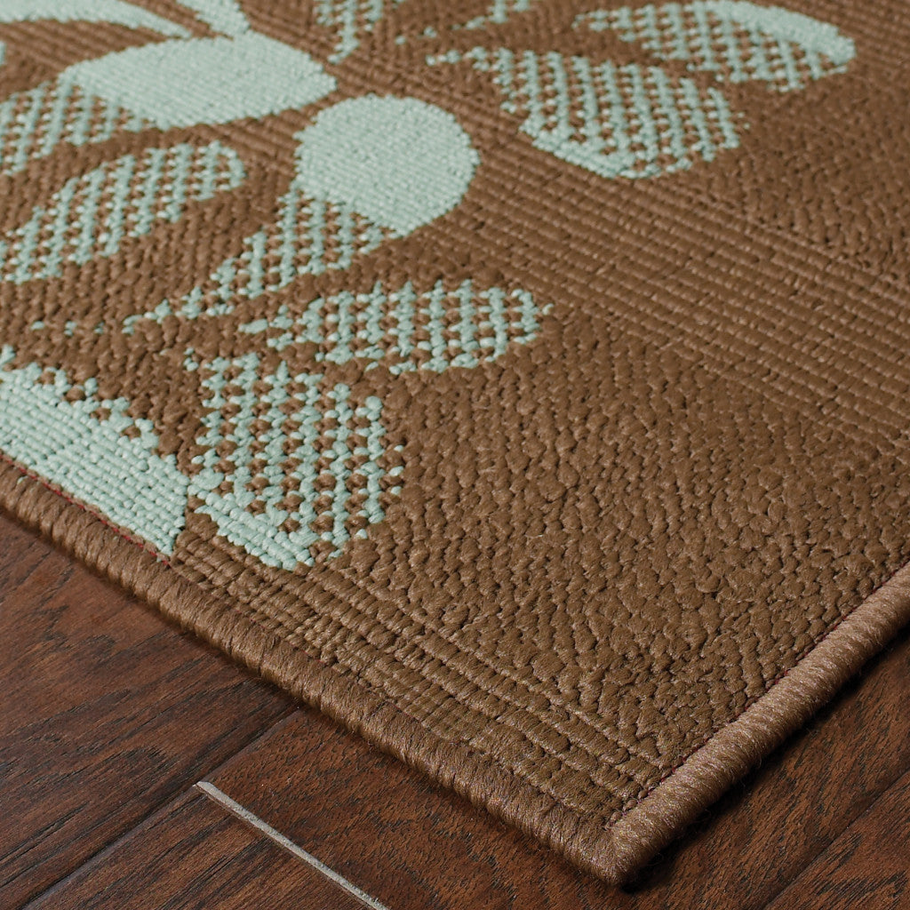 5x8 Feet Stain-Resistant Floral Outdoor Rug for Indoor & Outdoor Elegance