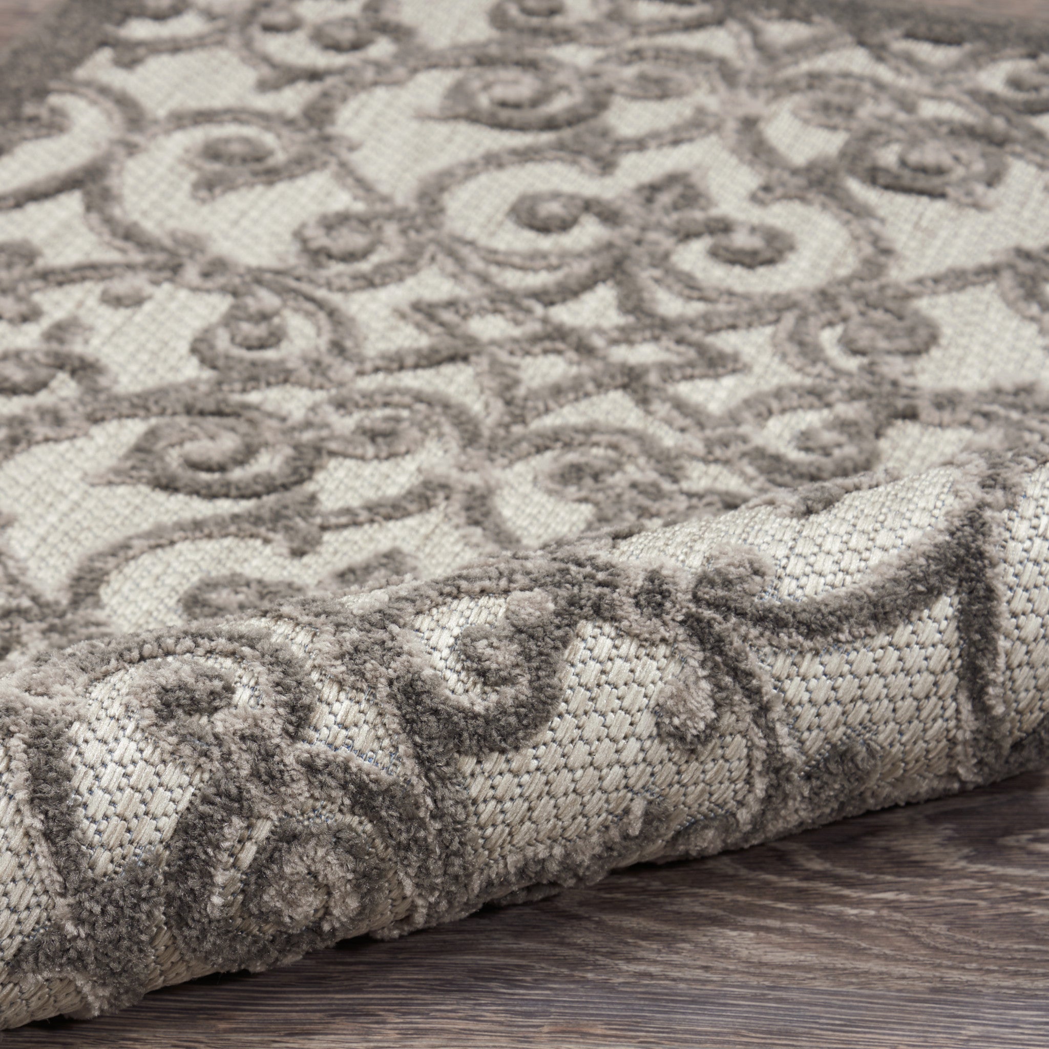 Stylish and Comfortable Gray Floral Indoor-Outdoor Area Rug for Enhancing Your Living Space with High Quality