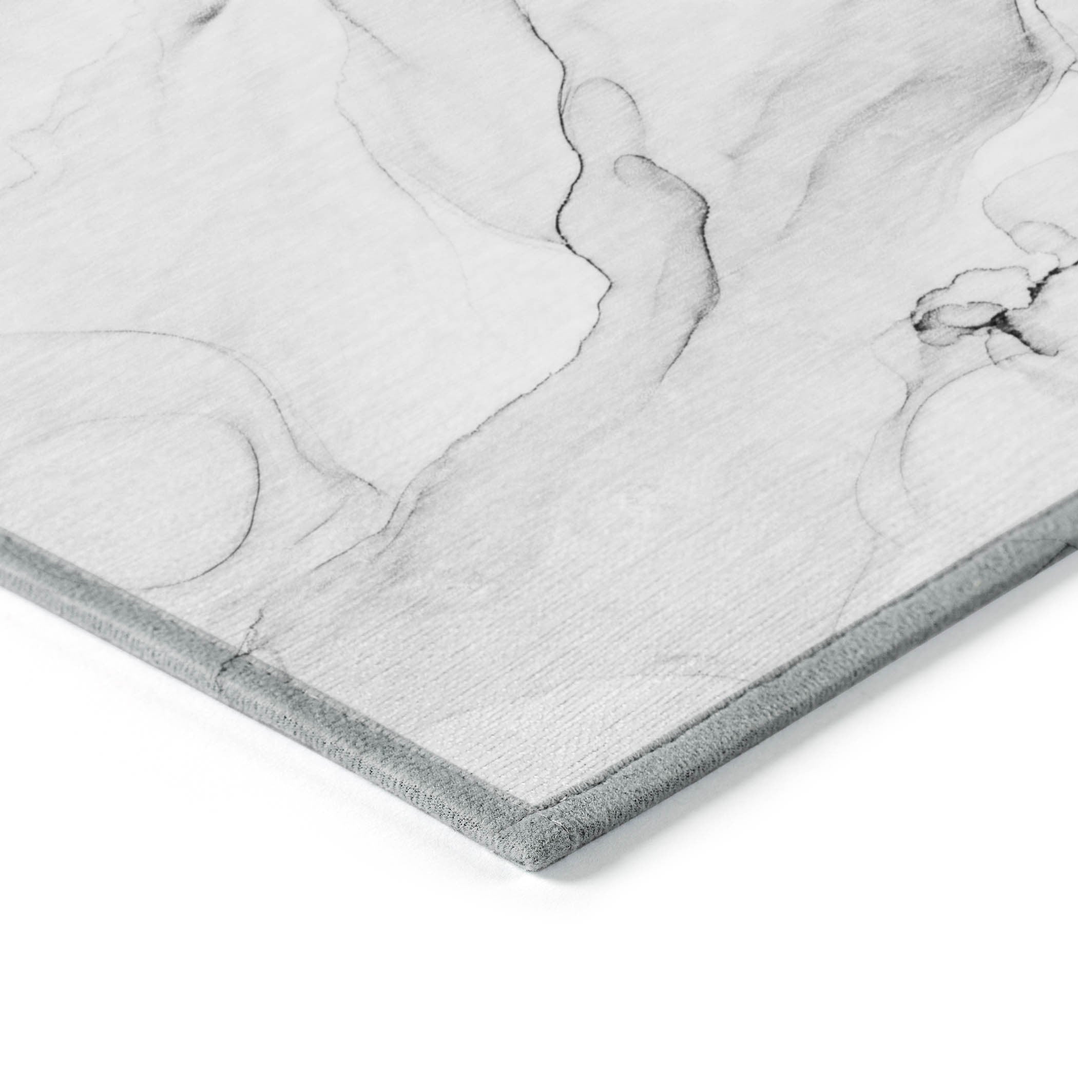 Stylish Washable Gray and Pink Abstract Runner Rug for Indoor & Outdoor, Stain-Resistant