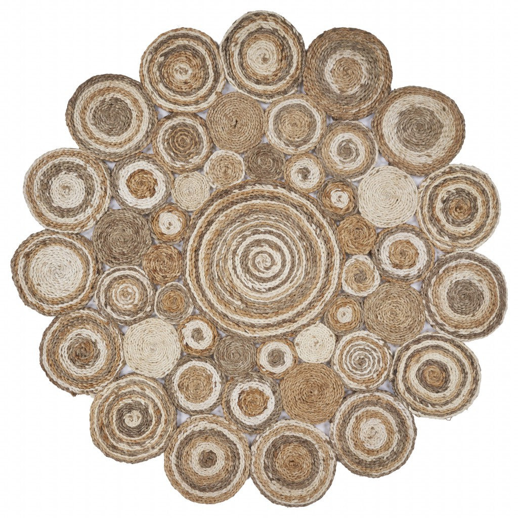 Exquisite Handcrafted Multi - Colored Bleached Jute Area Rug for a Globally Inspired Modern Home Decor