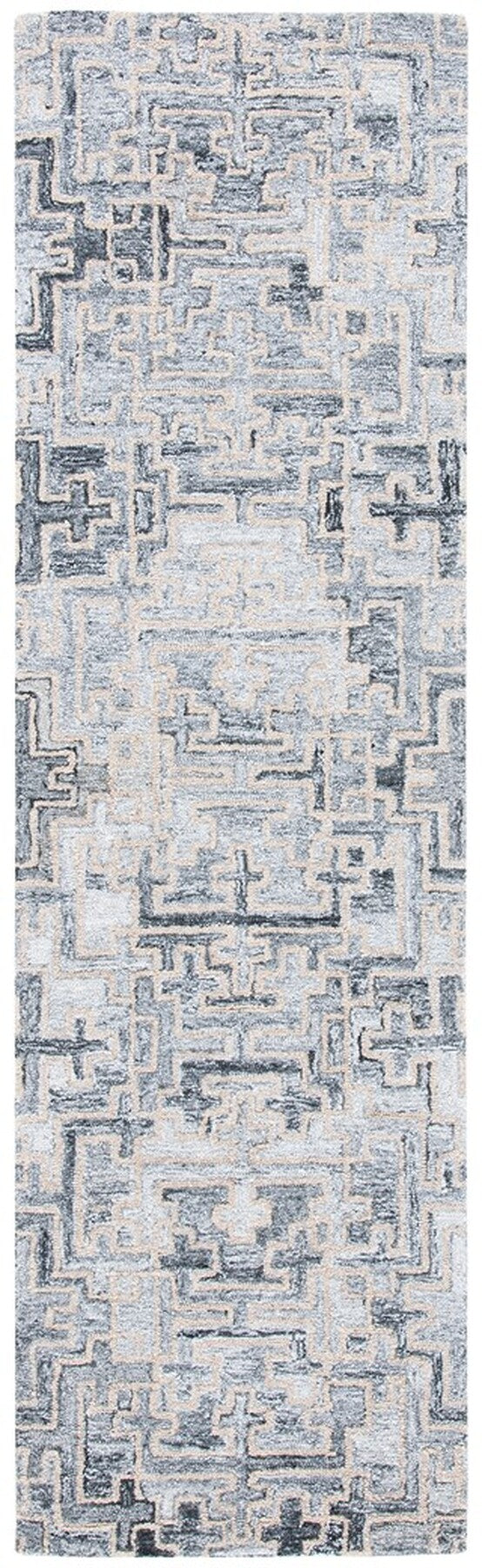 Stylish and Durable Abstract Hand - Tufted Contemporary Floor Rug Made of 80% Polyester and 20% Wool with Soft Texture
