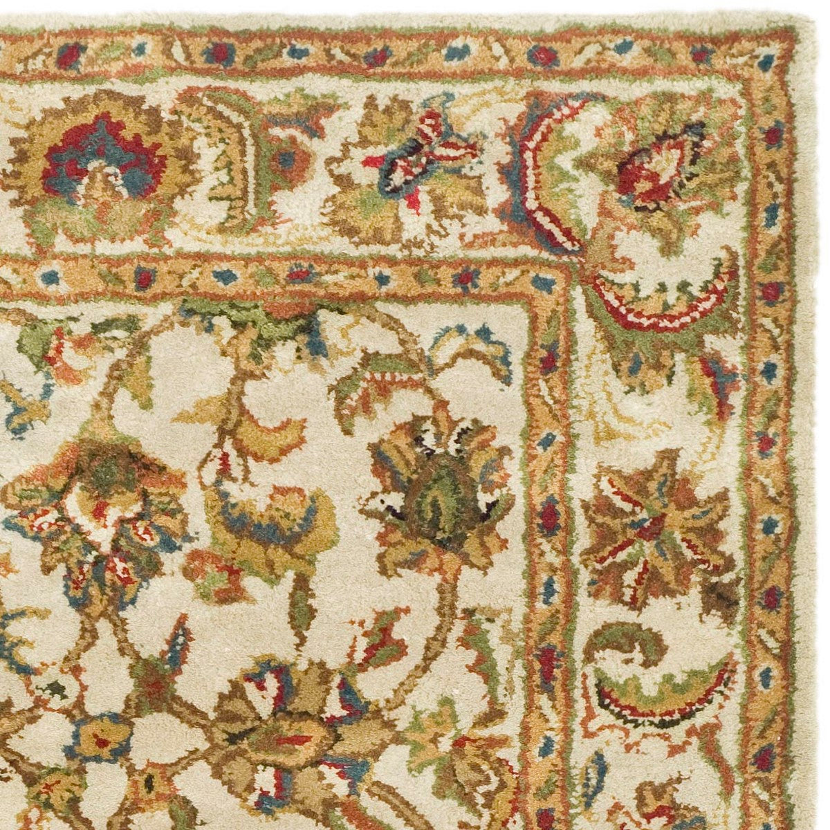Elegant Hand - Tufted Wool Pile Rectangle Rug from India for Timeless Home Decor