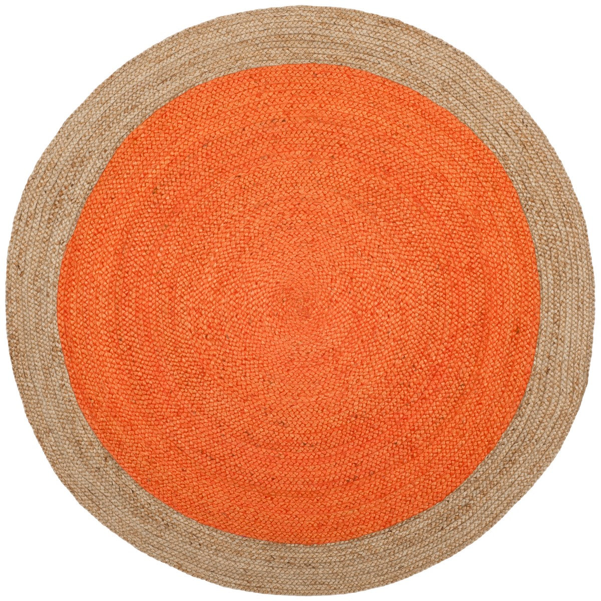 Stylish Natural Hand-Woven Coastal Round Rug Made of Soft and Sustainable Jute for Both Beach House and City Living