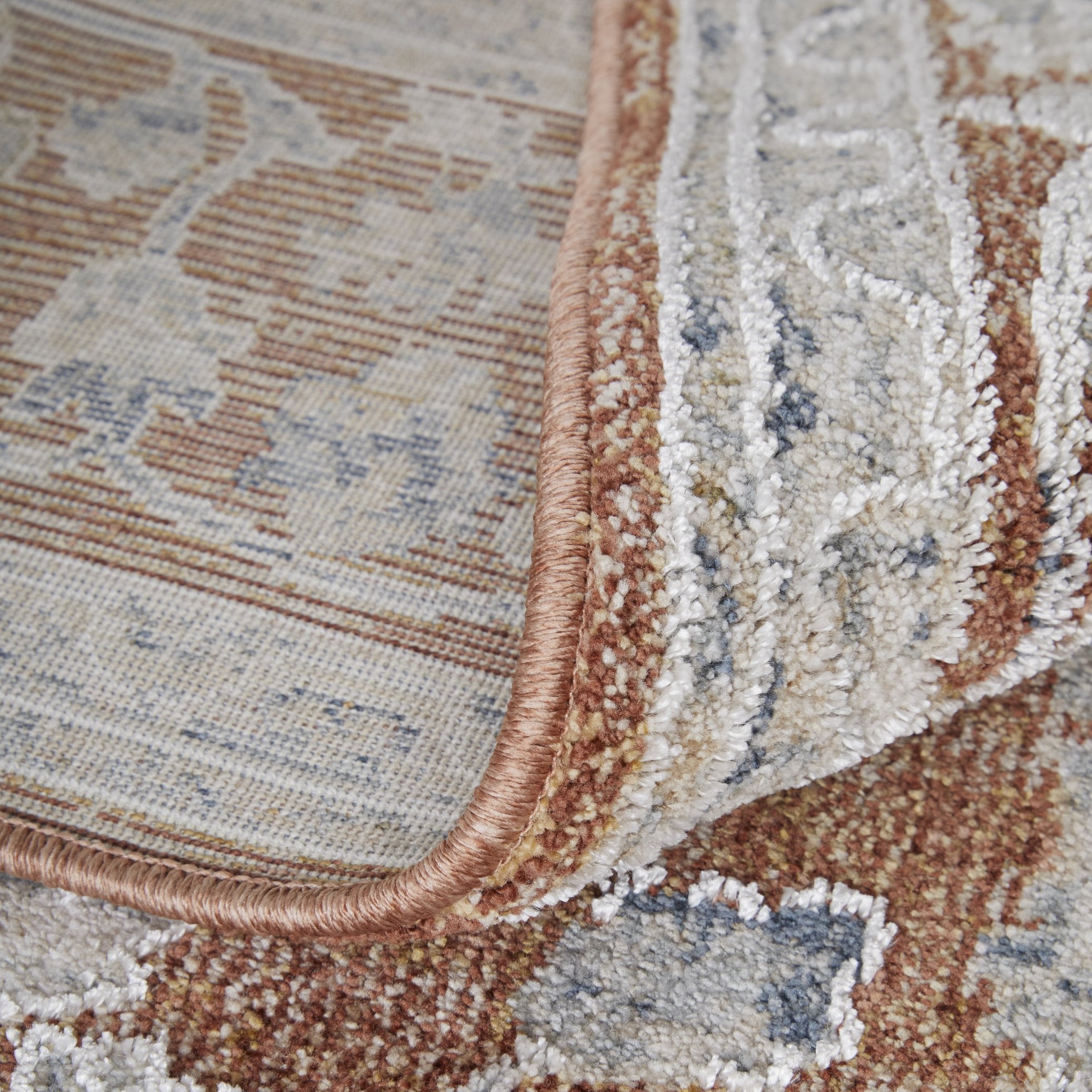Pasha Collection Soft Stain-Resistant Low Pile Floral Rug for High-Traffic Areas
