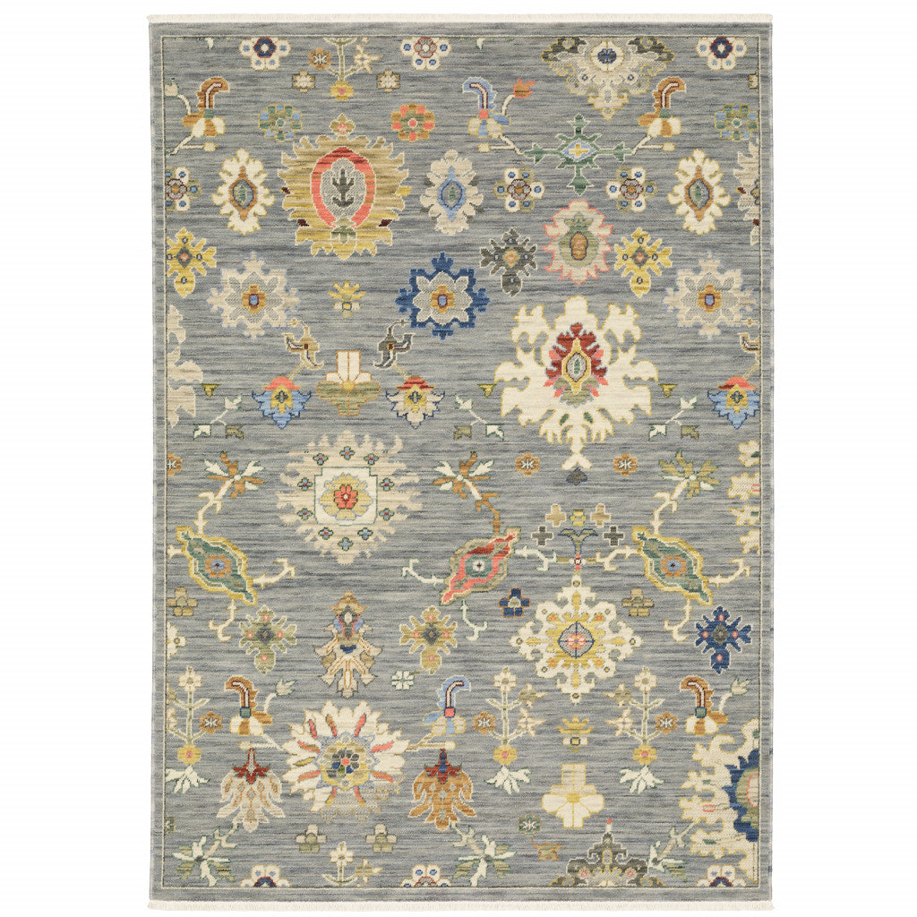 Stylish Fringed Stain-Resistant Oriental Area Rug for Kid and Pet-Friendly Homes