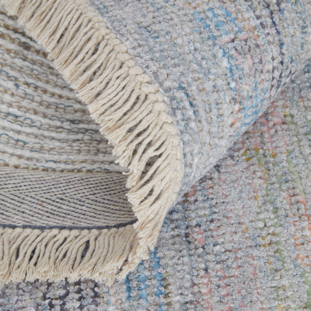 Orange and Gold Hand-Woven Distressed Floral Fringed Area Rug for Timeless Decor