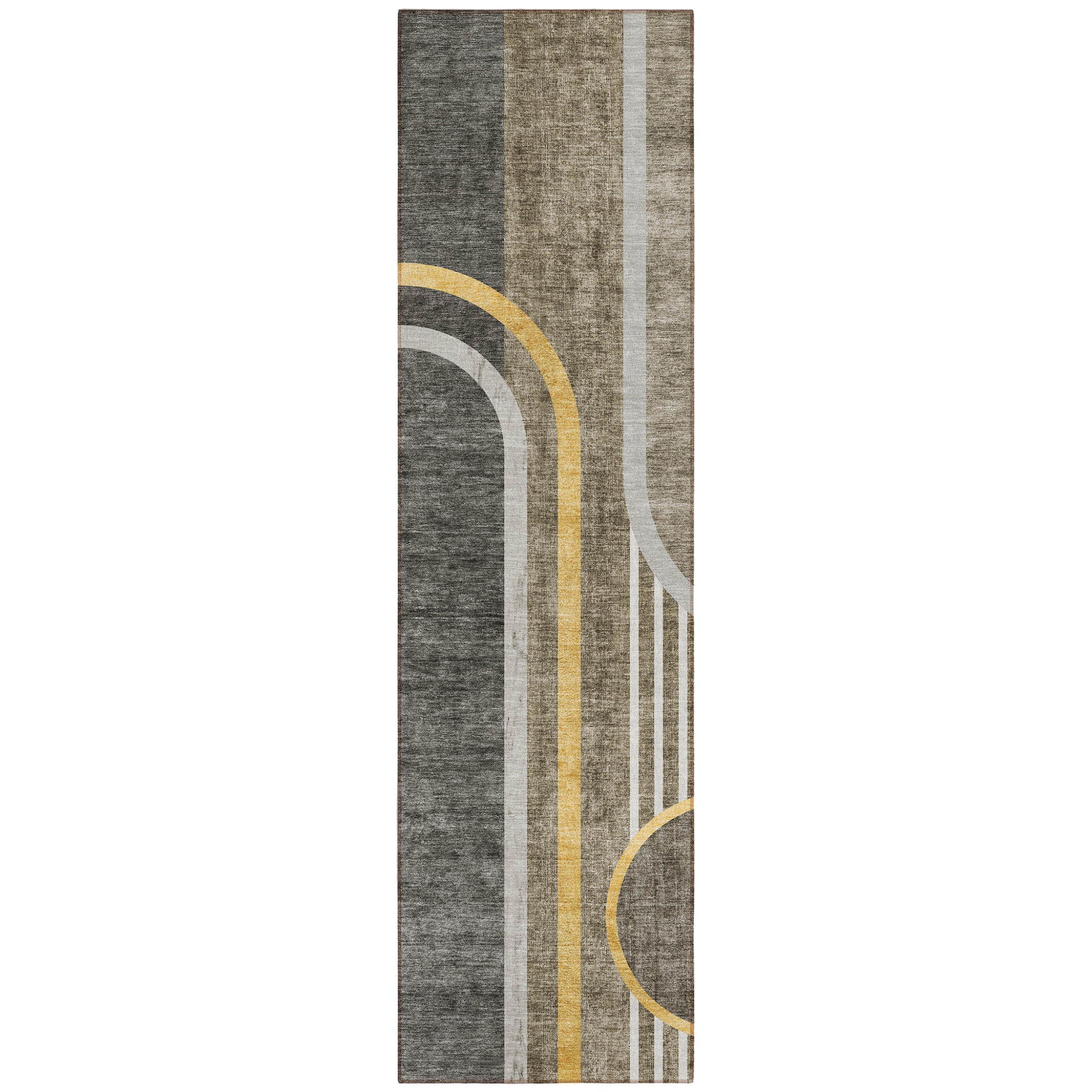 Stylish and Contemporary Abstract Washable Indoor-Outdoor Runner Rug, Stain-Resistant, Ideal for Every Space