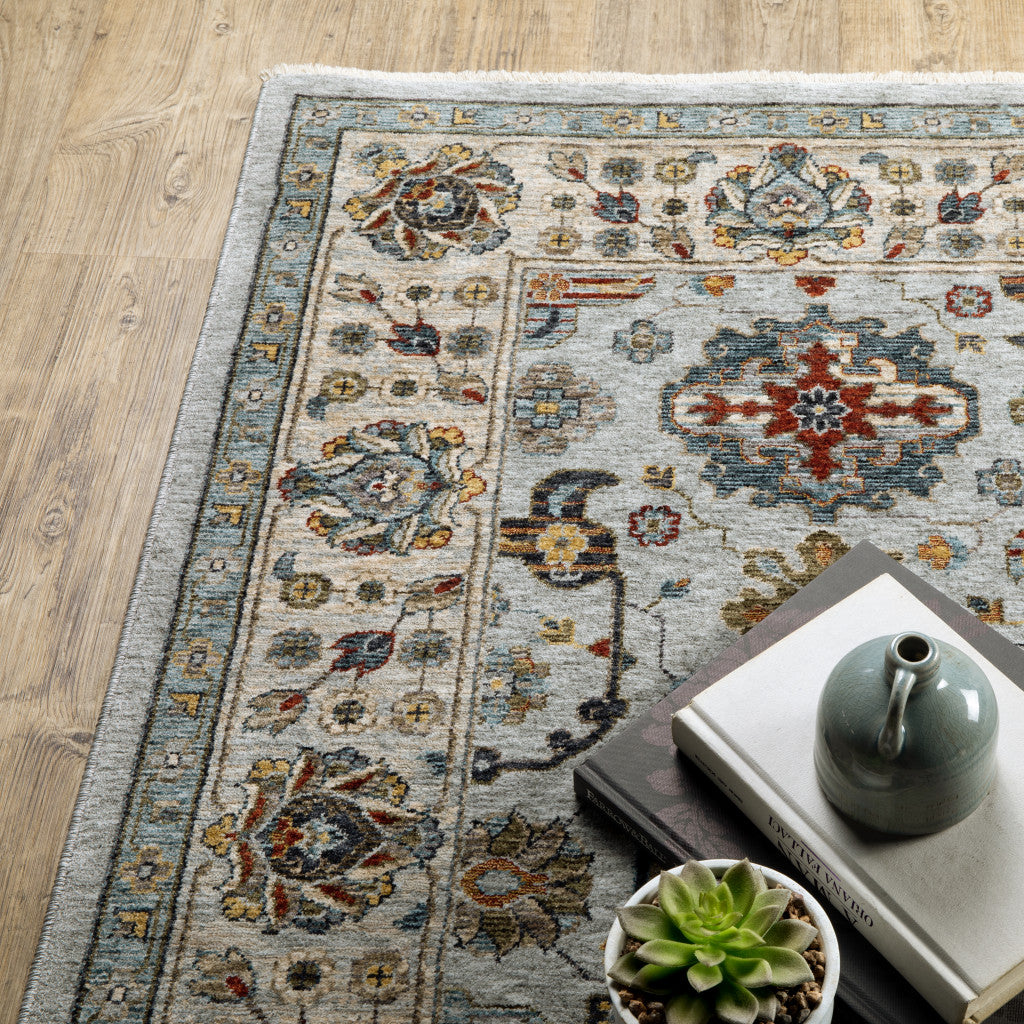 Vibrantly Colored Stain-Resistant Oriental Style Runner Rug with Fringes to Beautify Your Living Space