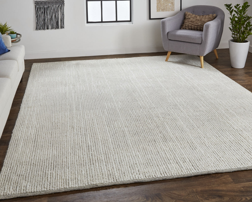 Artisan-Crafted Stain-Resistant Tan Wool Area Rug for Home Decor
