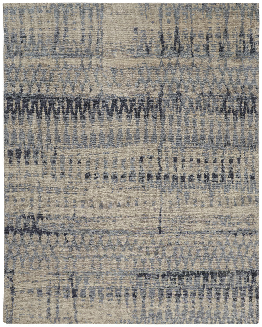 Exquisite Hand Knotted Wool Area Rug with Unique Abstract Design, Stain Resistant, Perfect for Every Space