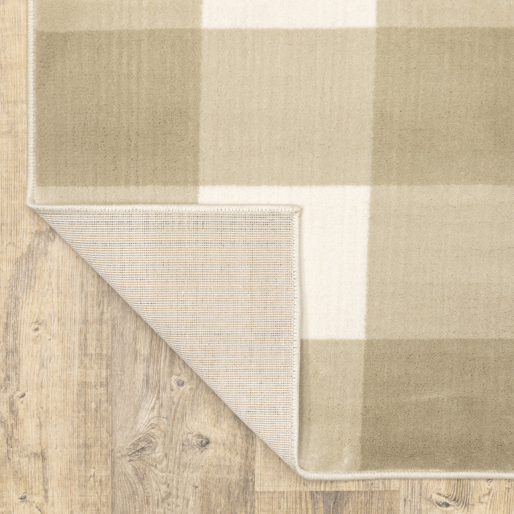 Indoor Monochromatic Gingham Pattern Runner Rug with Elegant, Long - lasting and Stain - Resistant Design
