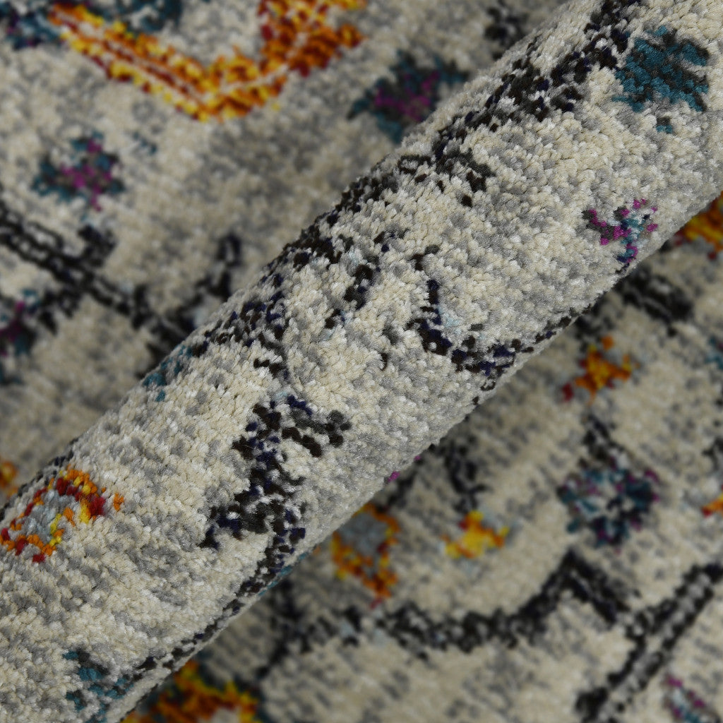 Stain-Resistant Elegant Yellow and Ivory Outdoor Runner Rug for Indoors and Outdoors