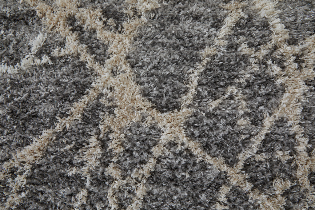 High - Quality Stain - Resistant Area Rug with a Fashionable Gray and Ivory Abstract Design Ideal for Contemporary Modern Living Spaces