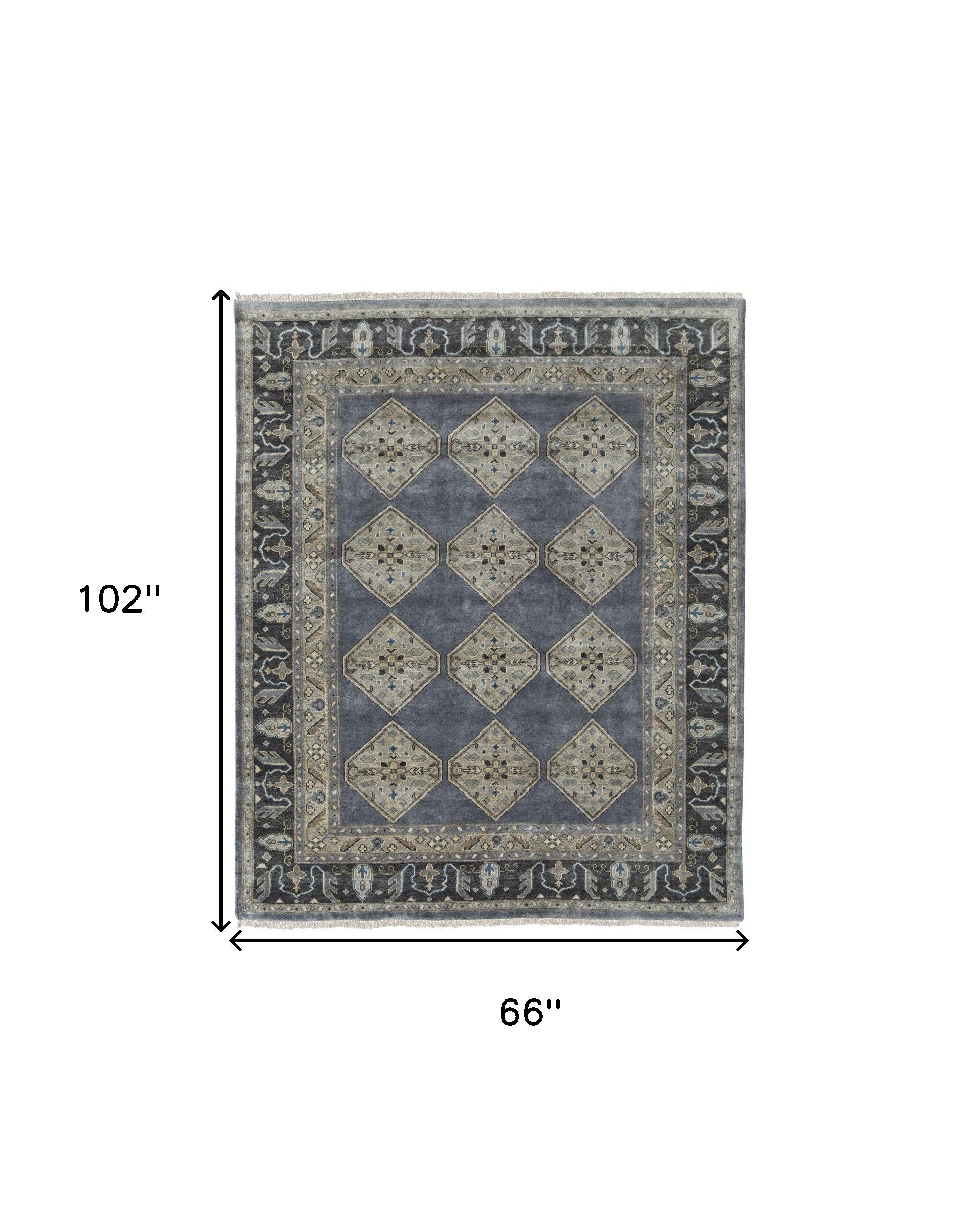 Artisan Hand-Knotted Stain-Resistant Floral Area Rug, Ideal for Families & Pets