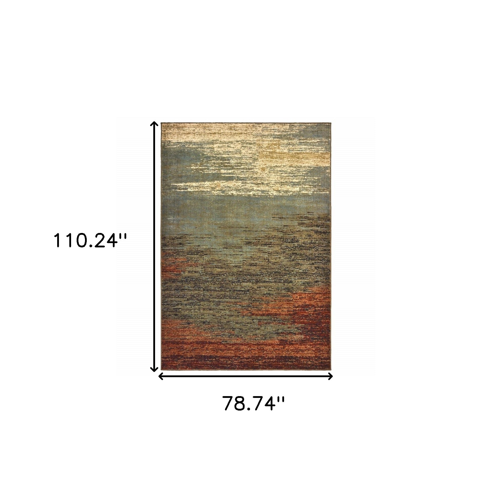 Durable Abstract Blue and Brown Distressed Area Rug for Cozy Living Spaces