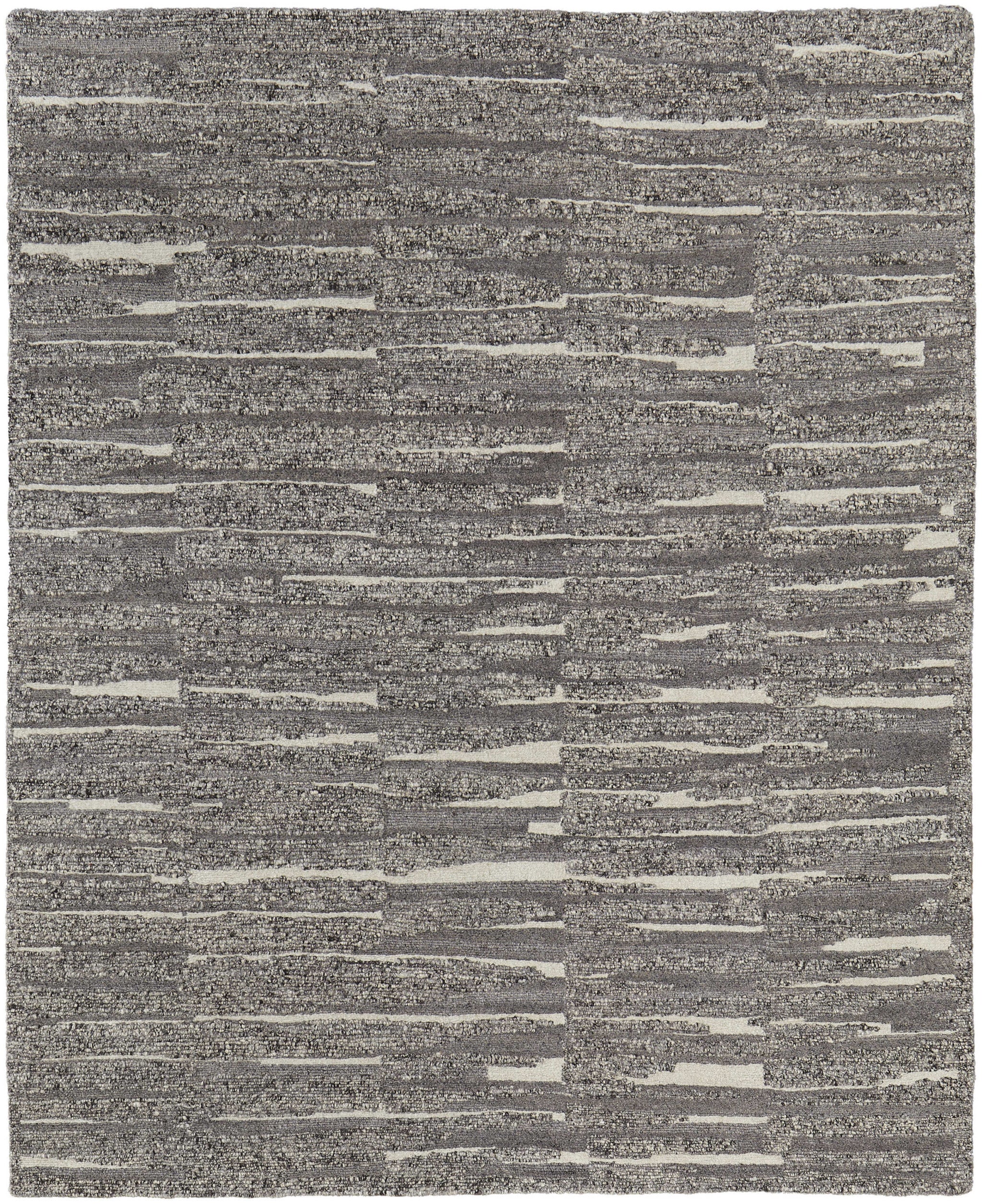 Exquisite Hand-Woven Wool Blend Area Rug with One-of-a-Kind Abstract Design in Ivory and Taupe for Elegant Home Decor