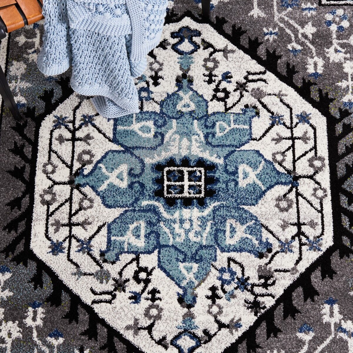 Exquisite Vintage Transitional Hamadan Polypropylene Rug - Power Loomed Masterpiece from Turkey with Stunning Design