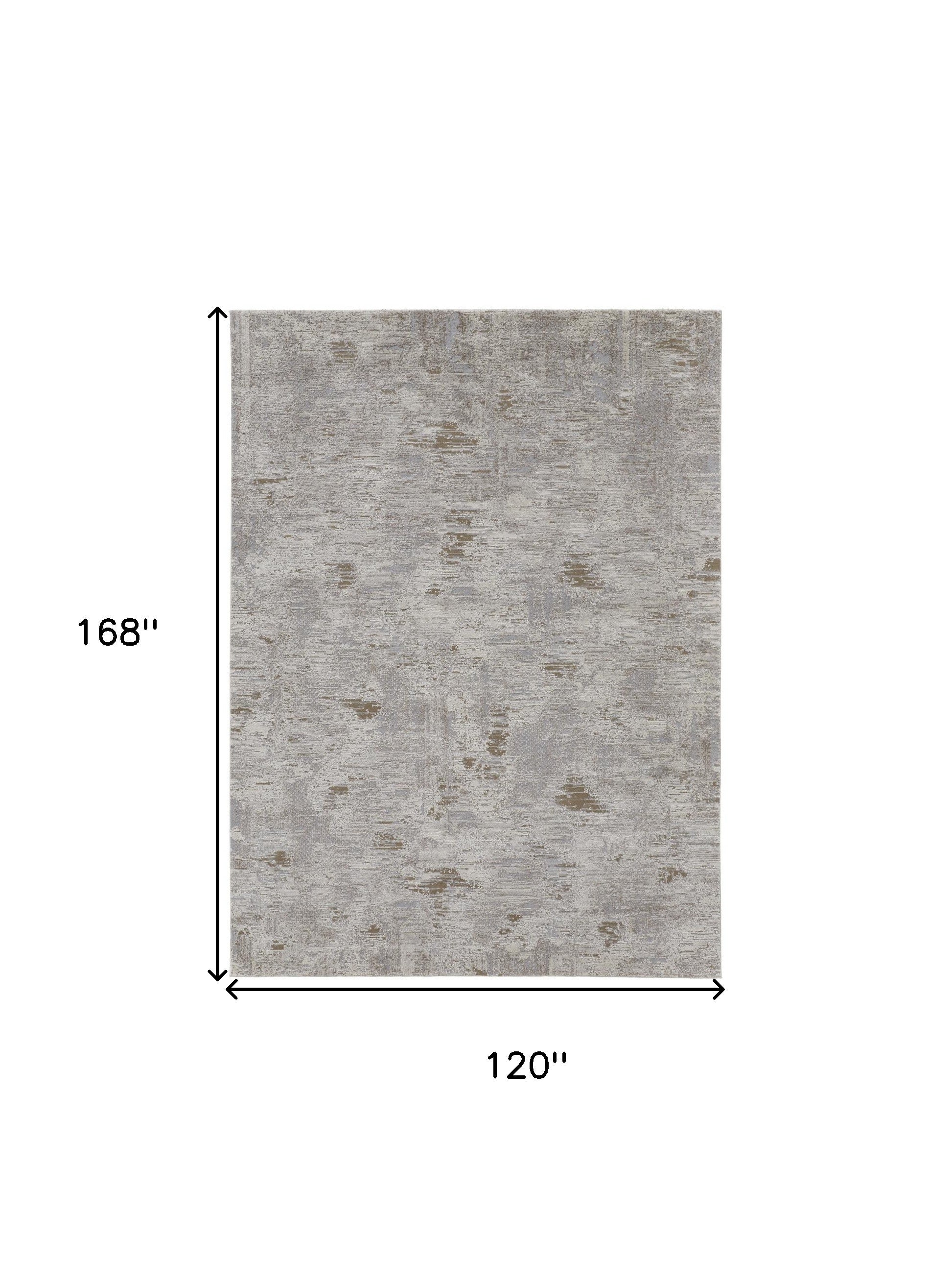 Stylish Distressed Abstract Area Rug with Gray and Ivory Design, Stain-Resistant, Ideal for 4x6 ft Space for Enhanced Comfort