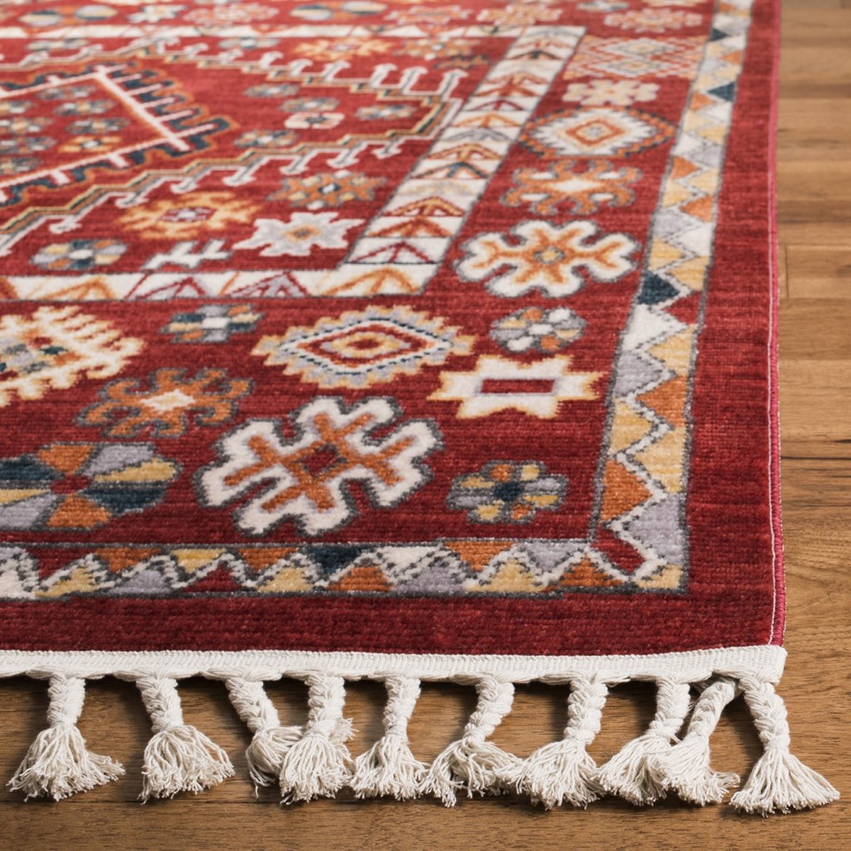 Stylish Turkish-Inspired Power Loomed Rectangle Rug - Durable Polyester & Cotton Blend